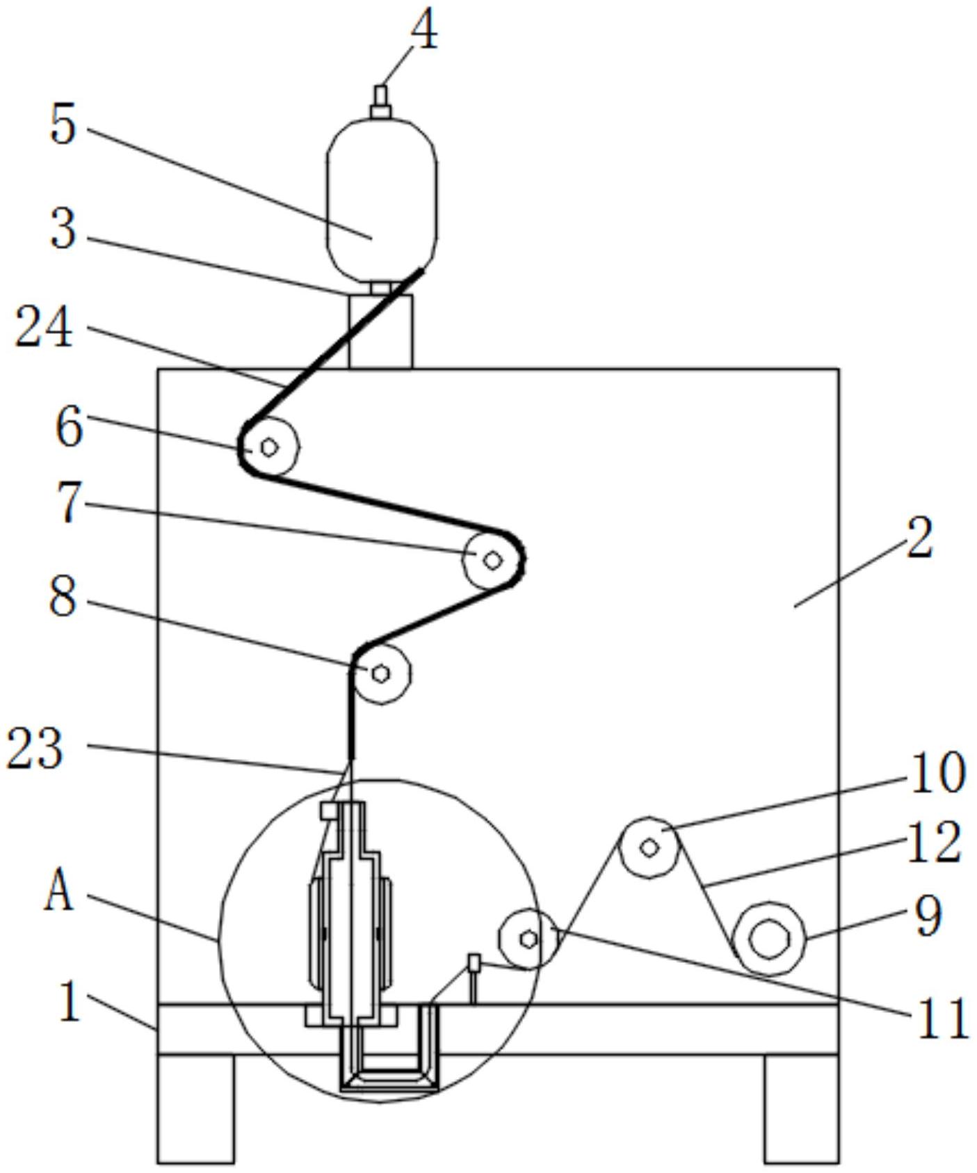 一种下置式环锭纺长丝包覆纱装置