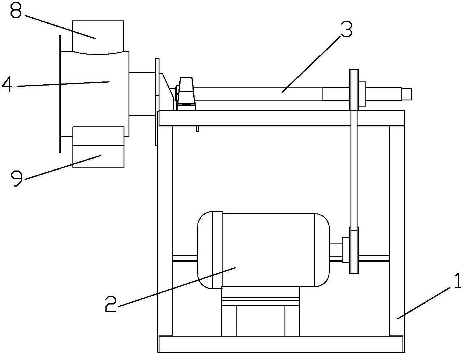 摘要附图摘要一种菌种粉碎机,包括机架,电机,电机安装在机架下部,机架