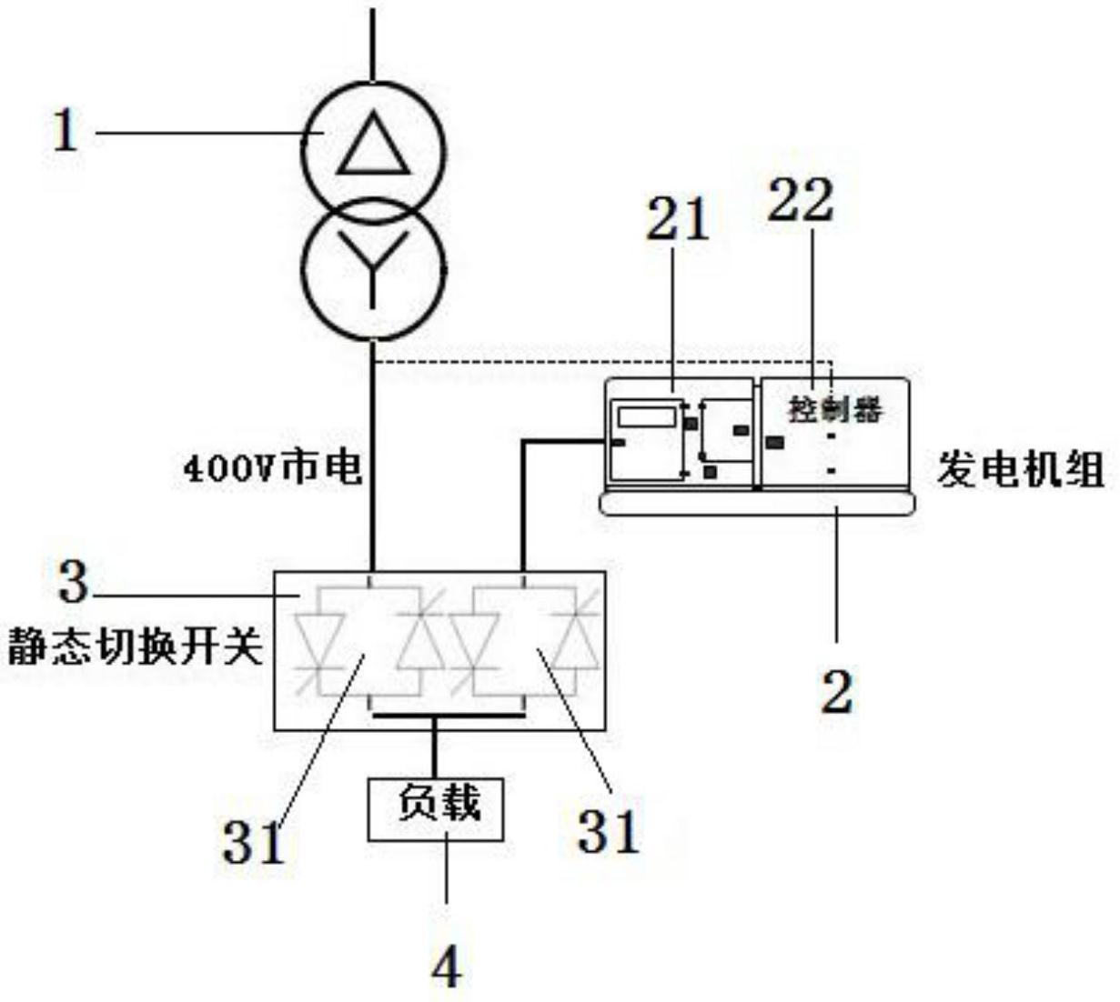 一种柴油发电机组与市电无缝切换的电路