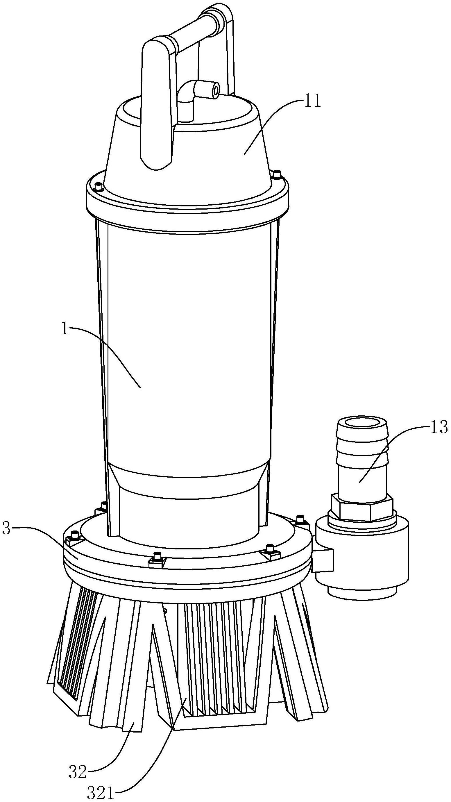 摘要附图摘要本申请涉及一种防堵塞潜水电泵,涉及水泵技术领域,包括泵
