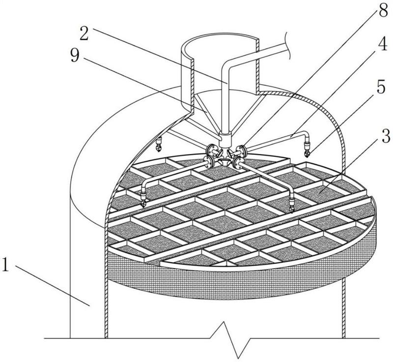 一种用于尾气吸收塔内的除沫丝网喷淋清洗装置