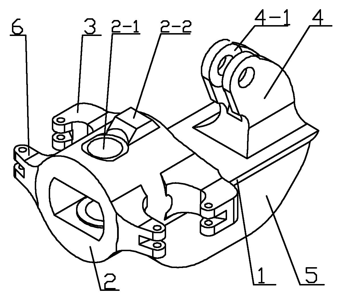 钻井的游车大钩铸件,包括钩身,钩身正面的上部具有一体结构内部中空的