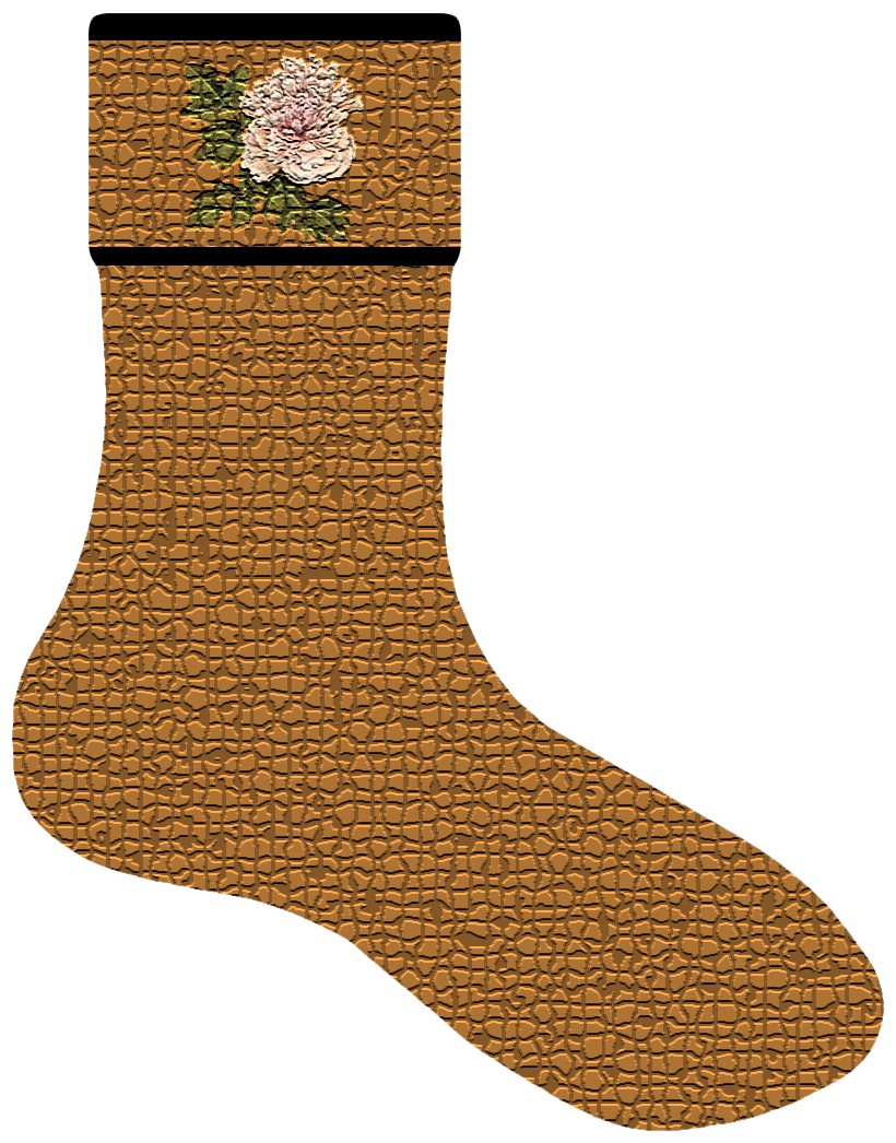 本外观设计产品的名称:袜子(洛阳牡丹).2.