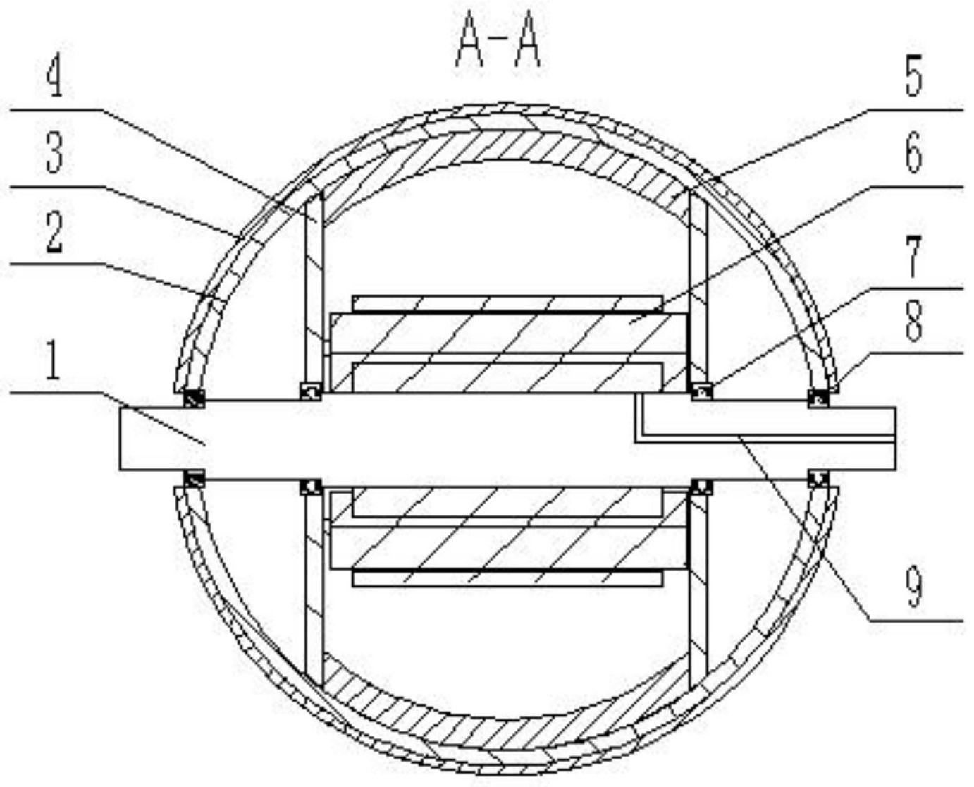 并将定子与外部电源相连,控制轮胎的转动;用轮胎轴将球形轮胎固定在