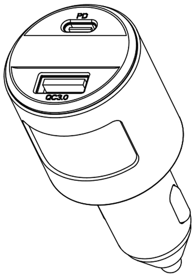 本外观设计产品的用途:本外观设计产品用于车上数码产品充电.