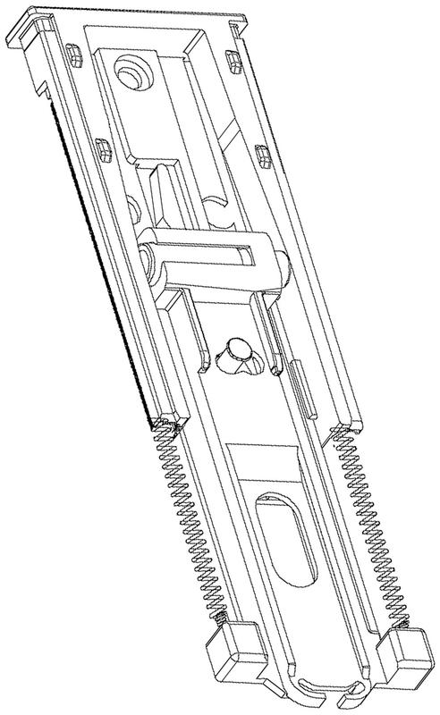 摘要附图摘要1.本外观设计产品的名称:钢珠导轨缓冲器. 2.