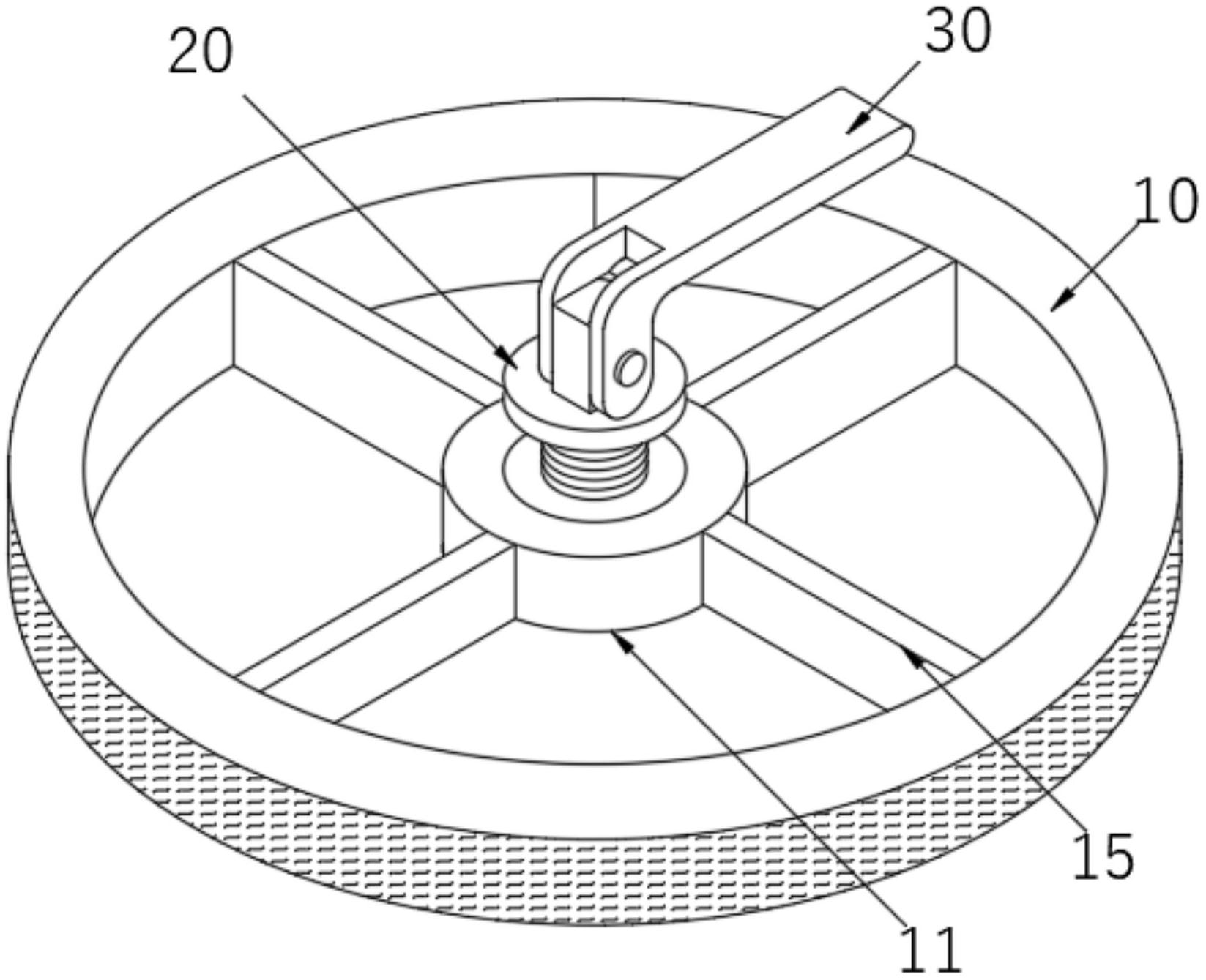 上的中心轴柱,中心轴柱上开设有沿轴向的螺孔,螺孔内安装有快拆机构