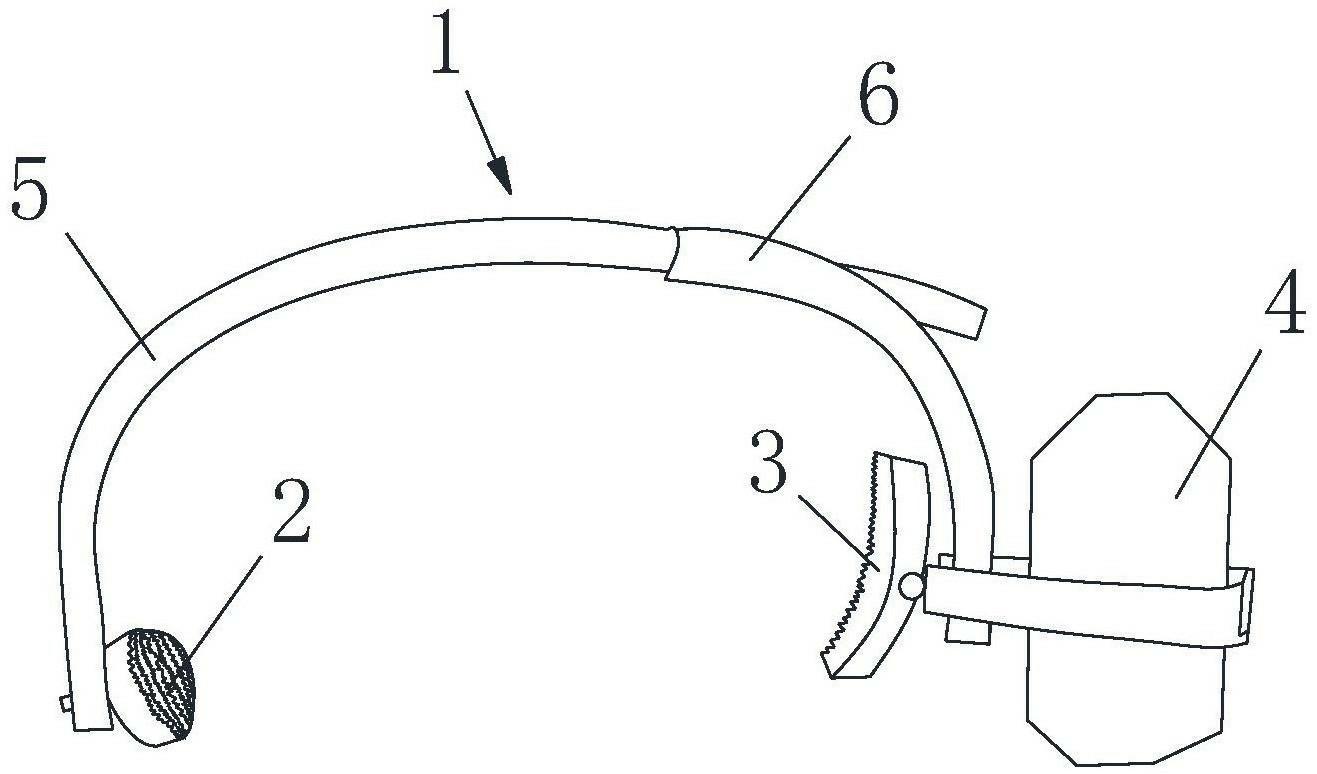 其包括脚扣支架,脚扣前掌和脚扣后掌,脚扣支架采用伸缩式结构,脚扣