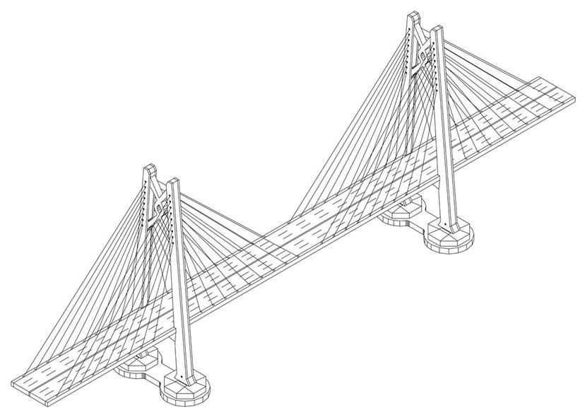 斜拉桥桥简笔画图片