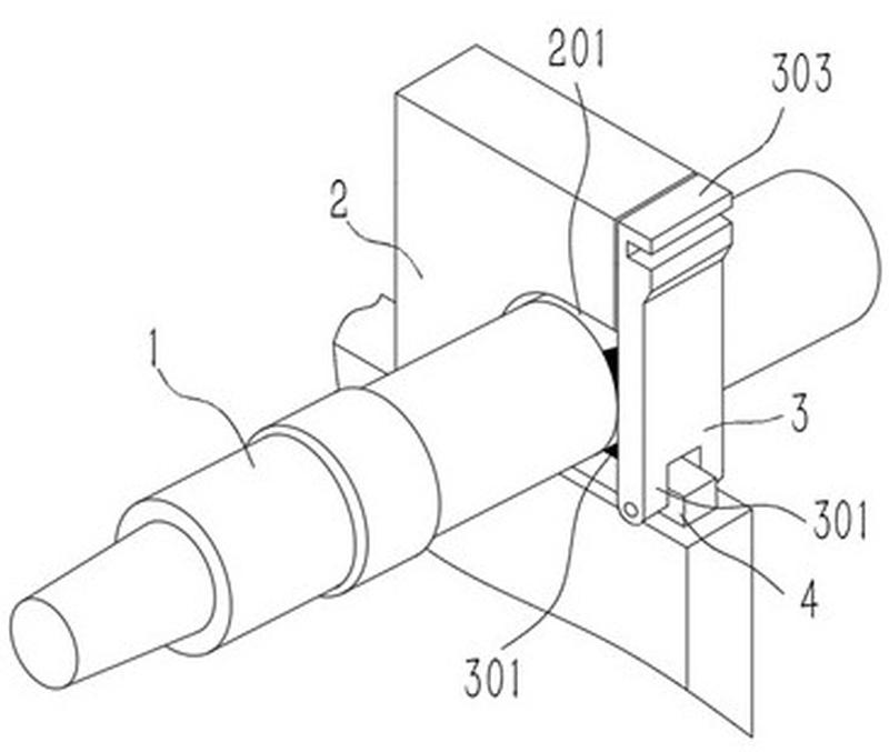 包括防混阀本体与稳固安装结构,所述稳固安装结构装于安装平面上,稳固