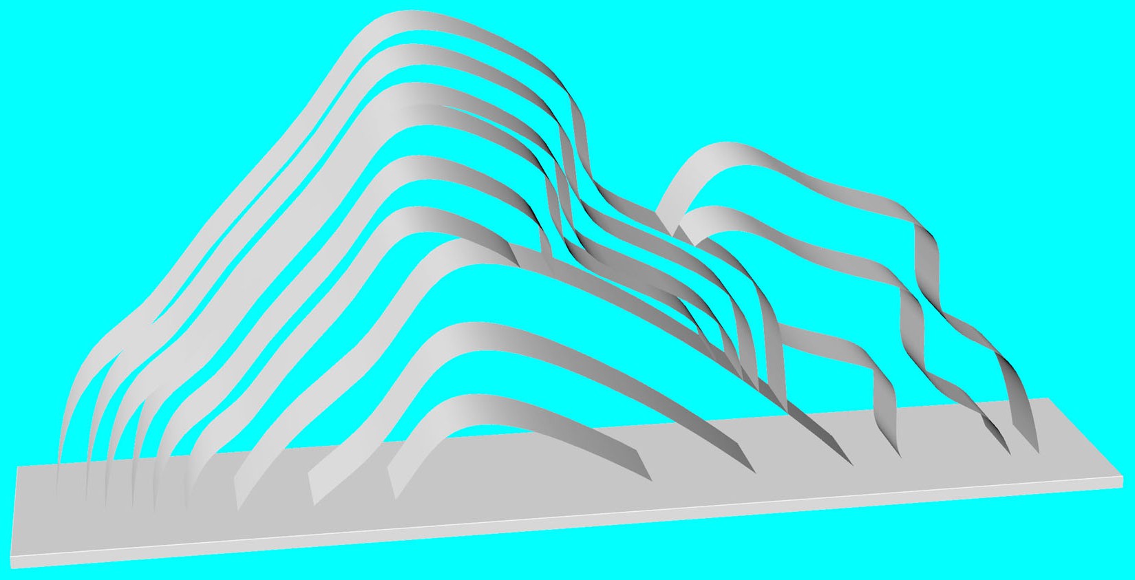 装饰品(条形铁艺雕塑)