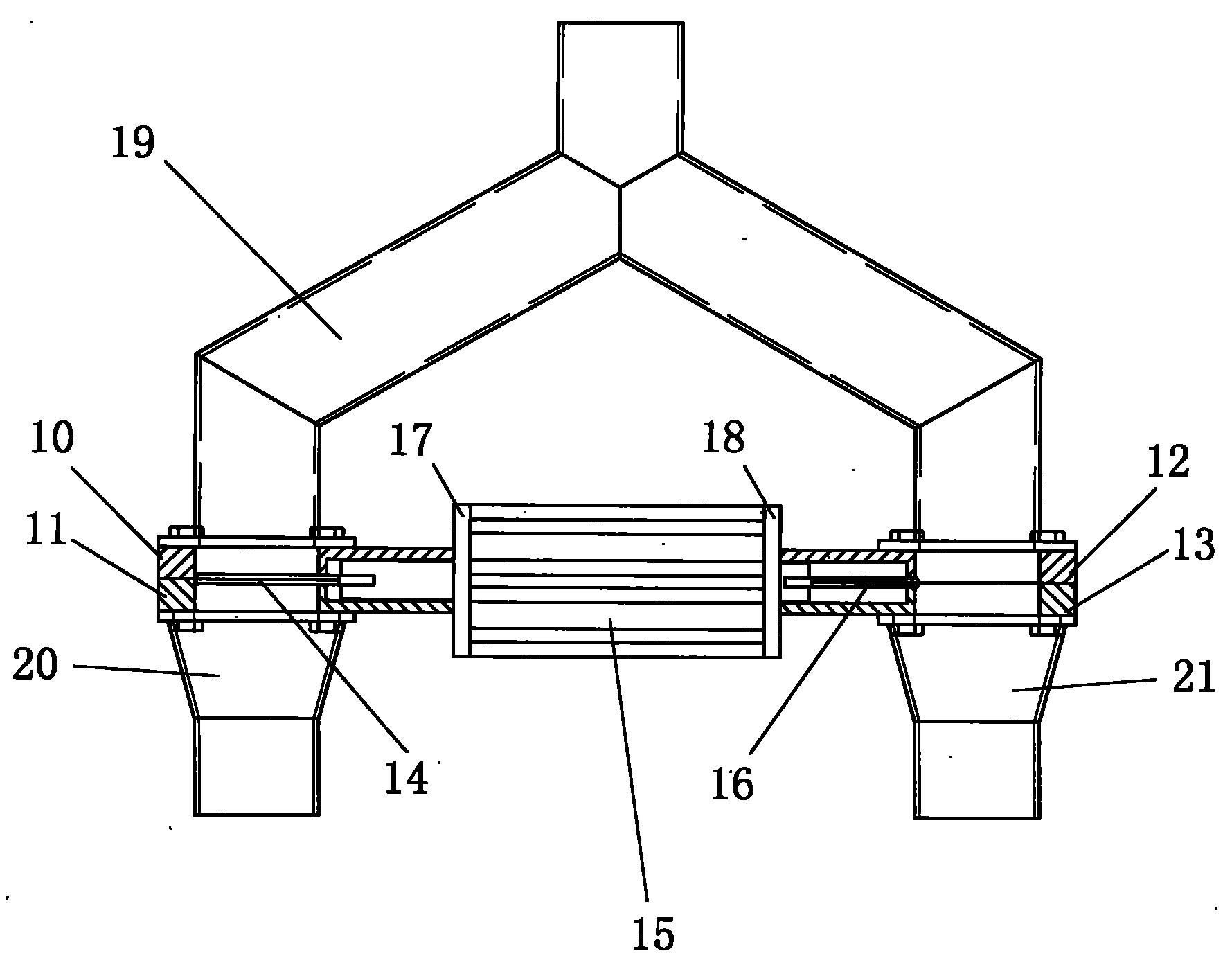 特指一种单缸管道式比例阀;其结构是,左阀门上导槽与左阀门下导槽锁合