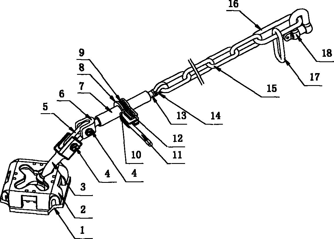 摘要附图摘要本发明涉及一种货物运输的系固器材.