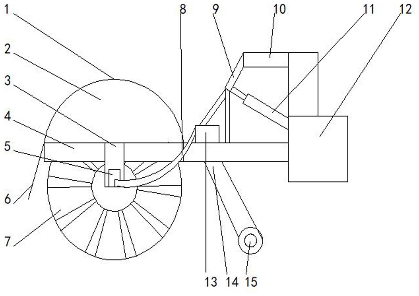 摘要附图摘要本发明为一种除雪车滚刷调节装置,其结构包括:装置本体