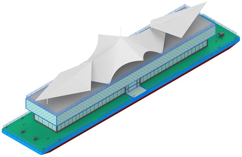 摘要附图摘要1.本外观设计产品的名称:趸船. 2.