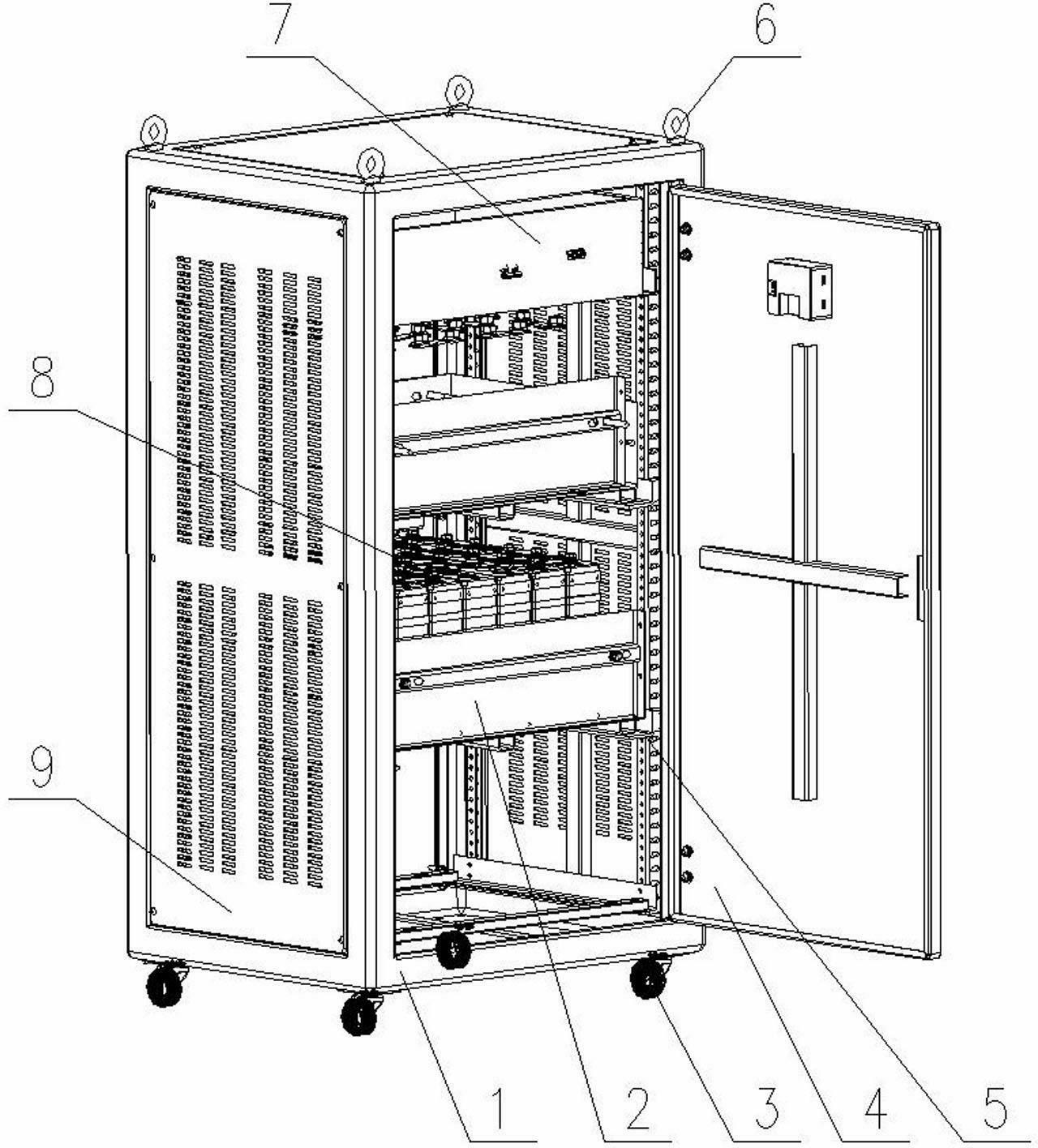 本發明包括箱體,抽屜,電池管理系統(bms),電池,前門,側蓋板,其特徵