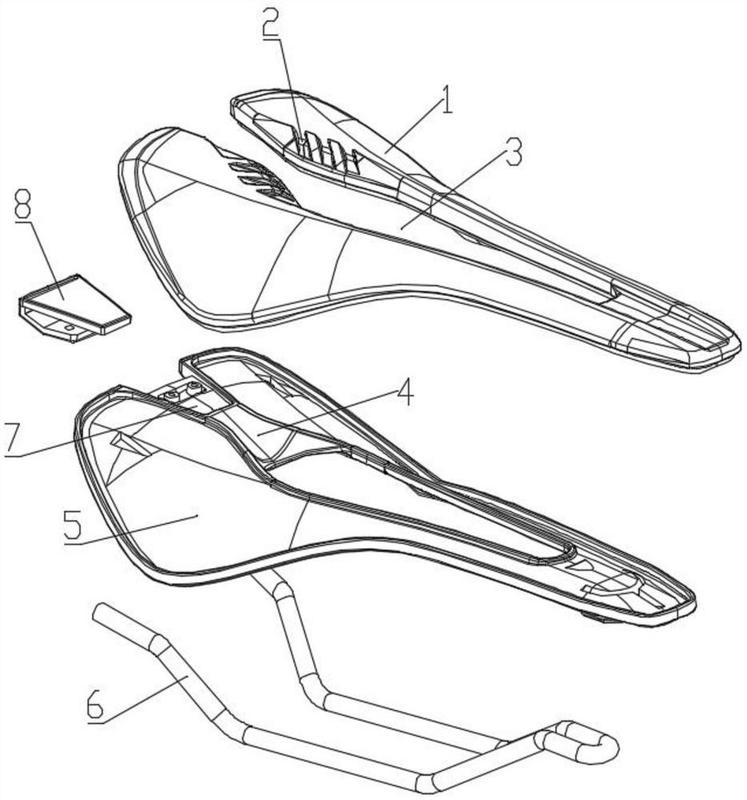 所述鞍座垫和鞍座壳体上均设有呈沙漏型结构的中孔,所述中孔内固定有