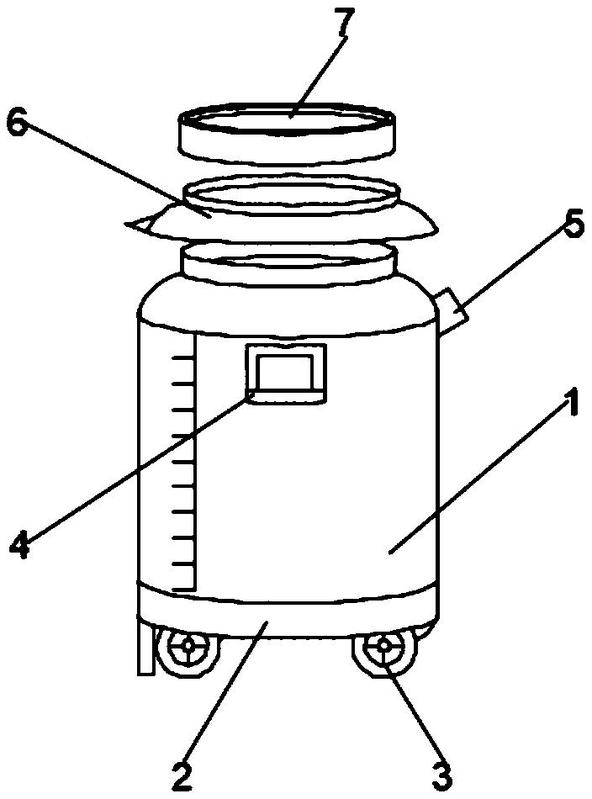 解决了现有的食用油桶比较简单,油桶中存油较多时,不便于移动的问题