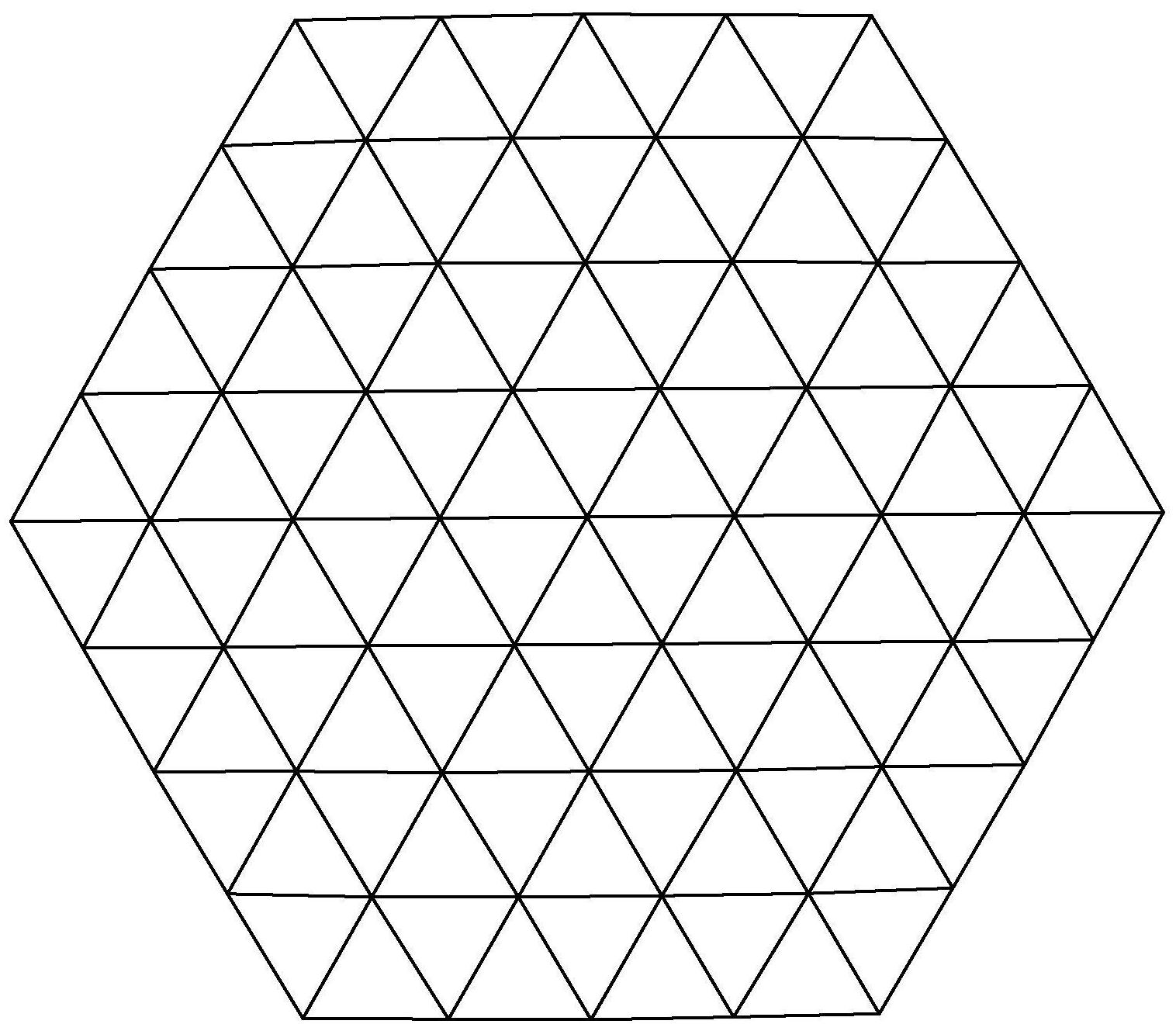 将球面m1与圆形曲面形成的交线六等分,用直线连接形成六边形;生成球面