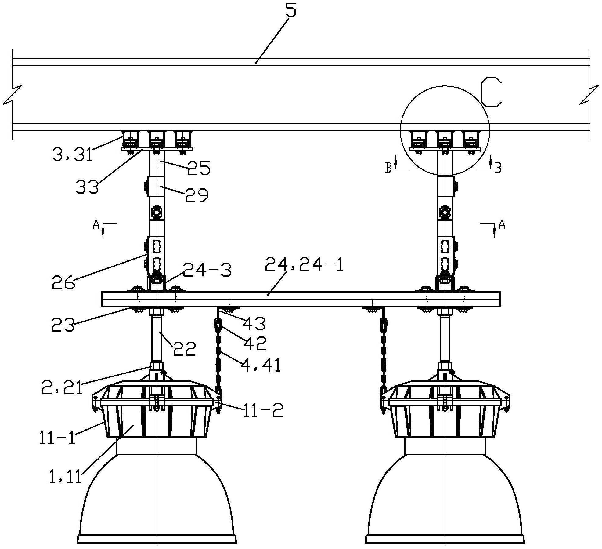 一种适于钢结构安装的工厂灯