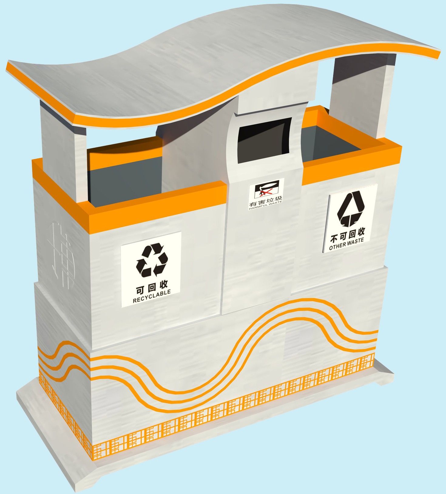 摘要附图摘要1.本外观设计产品的名称果皮箱(律动).2.