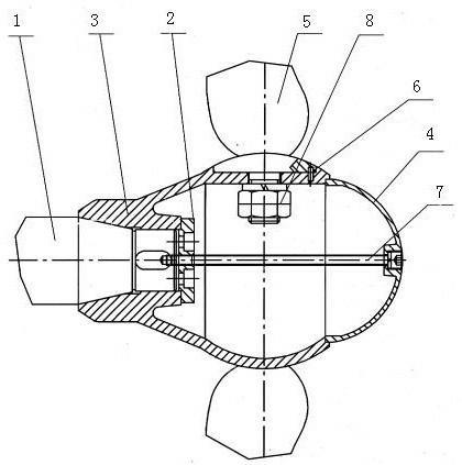 本实用新型属于机械装置技术领域,特别涉及一种搅拌器更换叶片结构