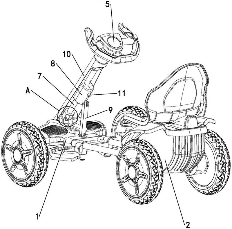 一种方向盘可折叠的卡丁车